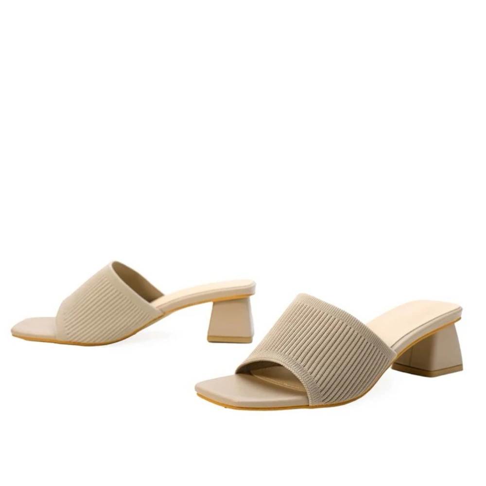 Chunky open-toe heeled mules